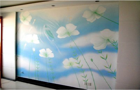 上林画墙绘怎么画好白云的蓬松感？