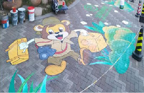 上林夏季画地面彩绘会遇到的问题