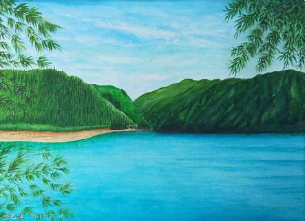 上林在墙绘中，如何绘画绿水青山？