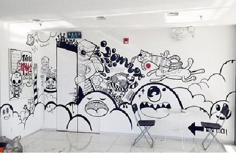 上林手绘墙并非传统涂鸦。